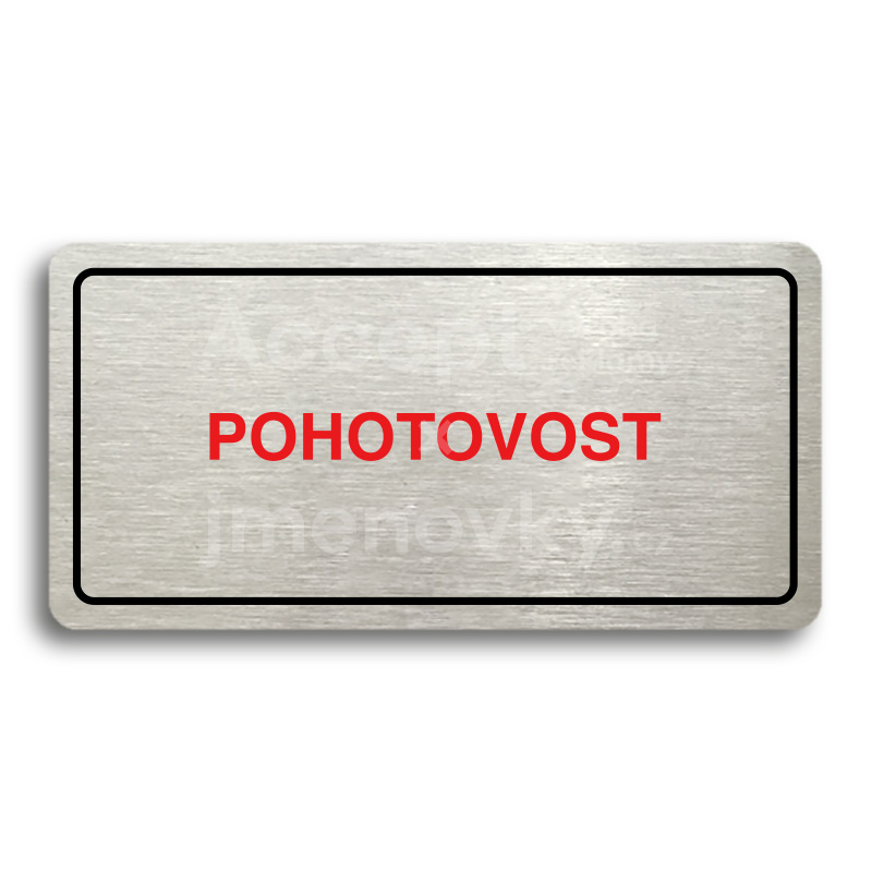 Piktogram "POHOTOVOST" - stříbrná tabulka - barevný tisk