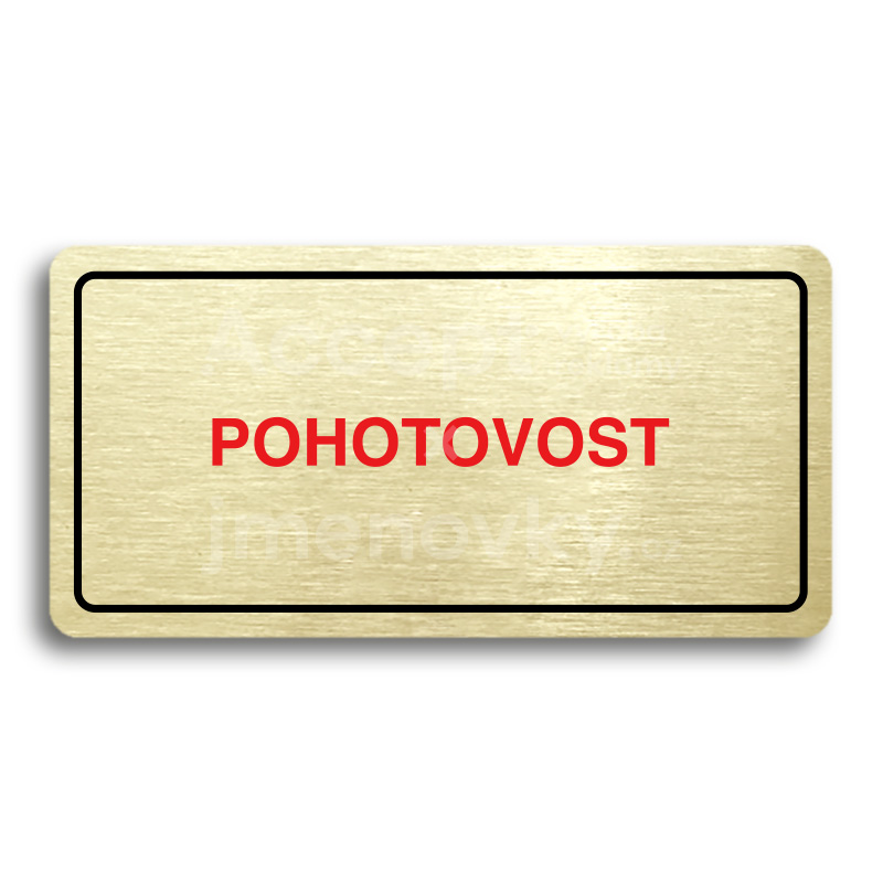 Piktogram "POHOTOVOST" - zlatá tabulka - barevný tisk