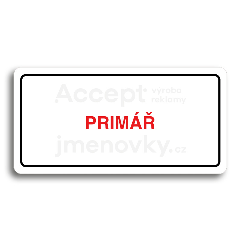 Piktogram "PRIMÁŘ" - bílá tabulka - barevný tisk
