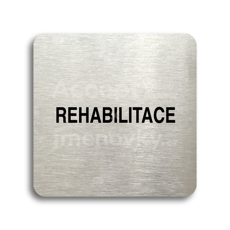 Piktogram "rehabilitace" - stříbrná tabulka - černý tisk bez rámečku