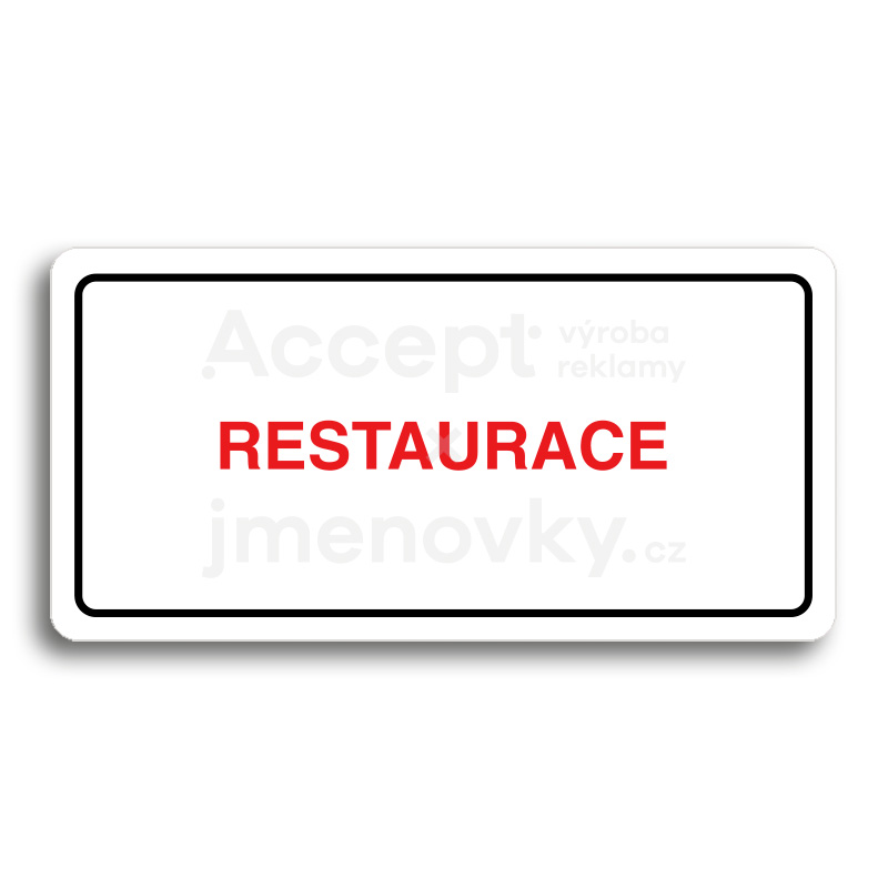 Piktogram "RESTAURACE" - bílá tabulka - barevný tisk