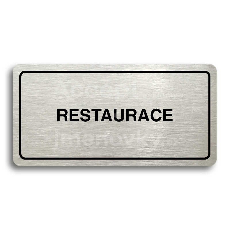 Piktogram "RESTAURACE" - stříbrná tabulka - černý tisk