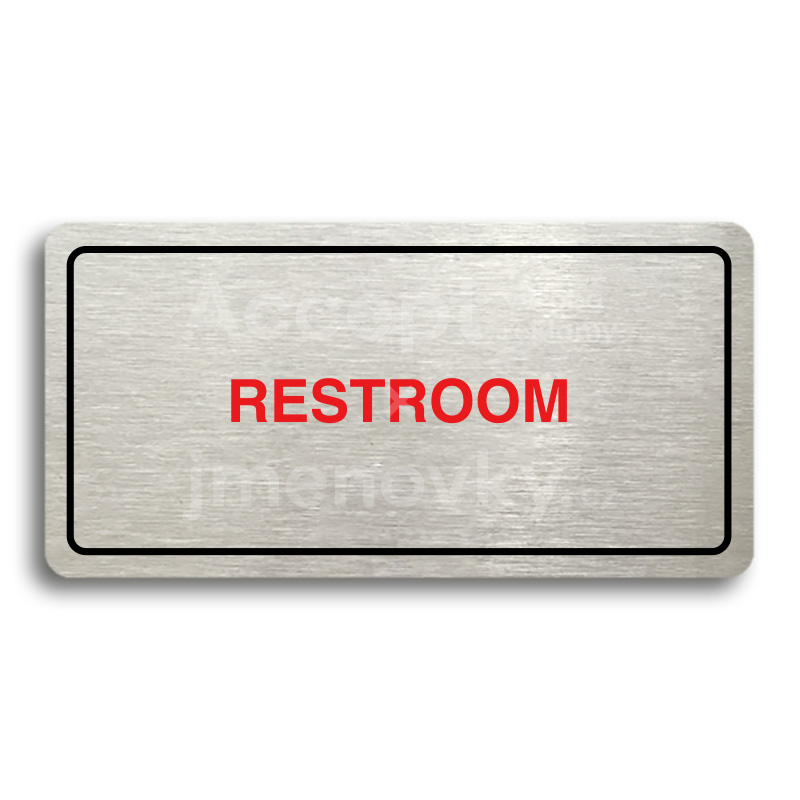 Piktogram "RESTROOM II" - stříbrná tabulka - barevný tisk