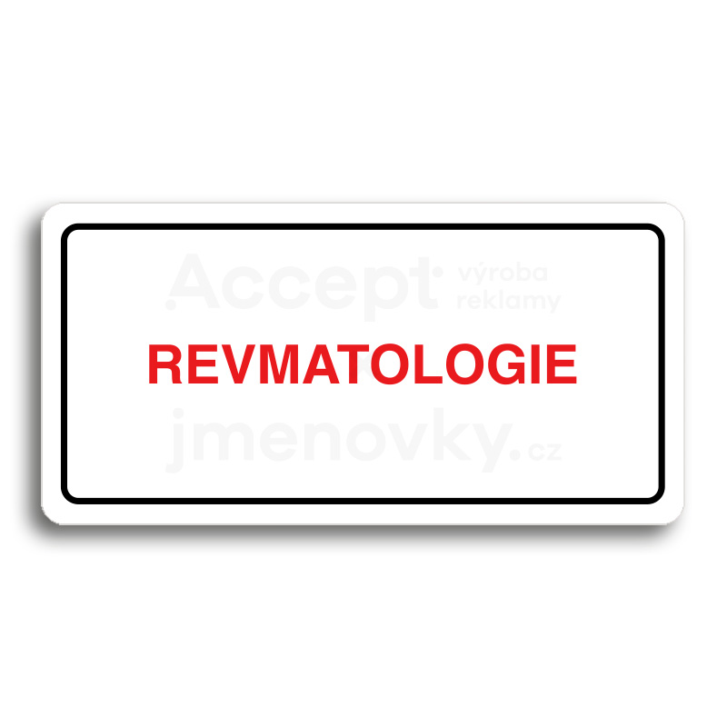 Piktogram "REVMATOLOGIE" - bílá tabulka - barevný tisk