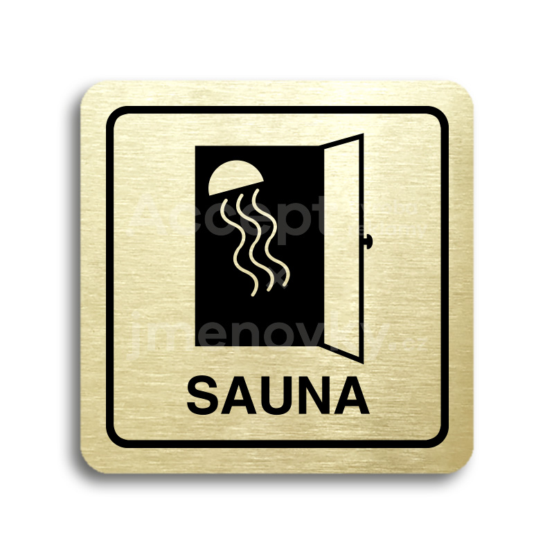 Piktogram "sauna II" - zlatá tabulka - černý tisk