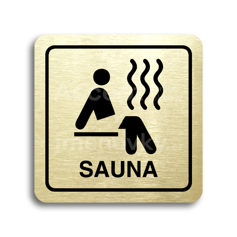 Piktogram "sauna III" - zlatá tabulka - černý tisk
