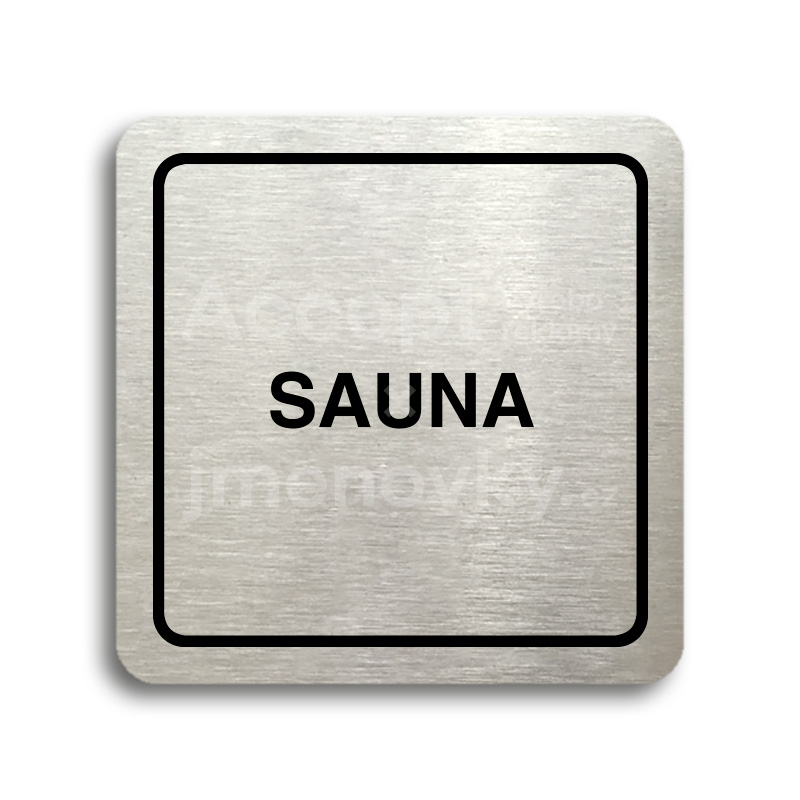 Piktogram "sauna" - stříbrná tabulka - černý tisk