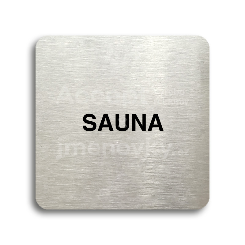 Piktogram "sauna" - stříbrná tabulka - černý tisk bez rámečku