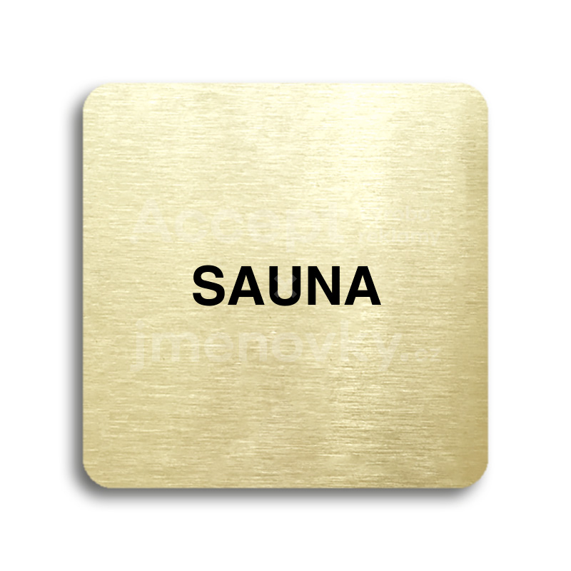 Piktogram "sauna" - zlatá tabulka - černý tisk bez rámečku