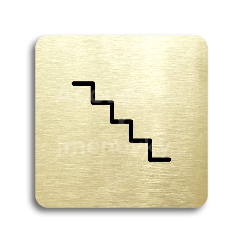 Piktogram "schodiště" - zlatá tabulka - černý tisk bez rámečku