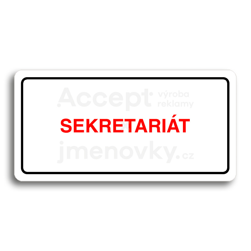 Piktogram "SEKRETARIÁT" - bílá tabulka - barevný tisk