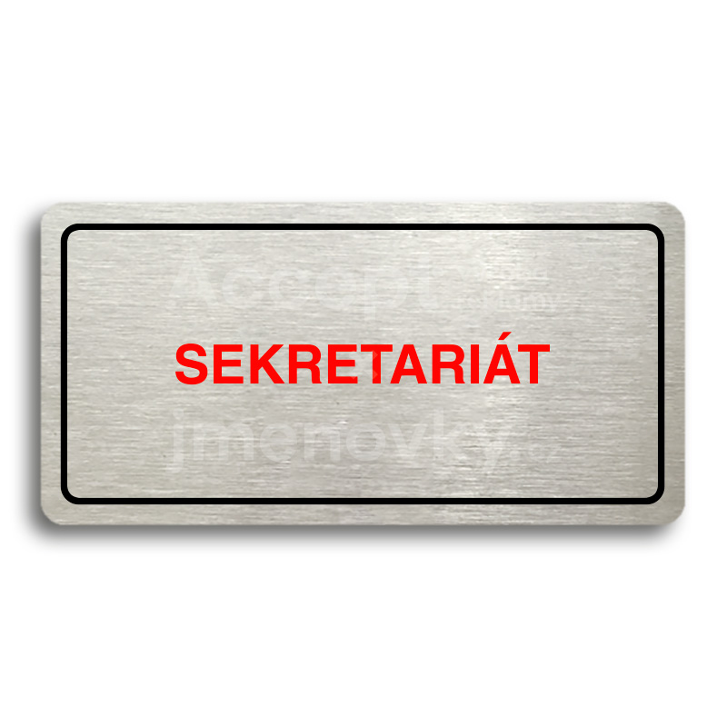 Piktogram "SEKRETARIÁT" - stříbrná tabulka - barevný tisk