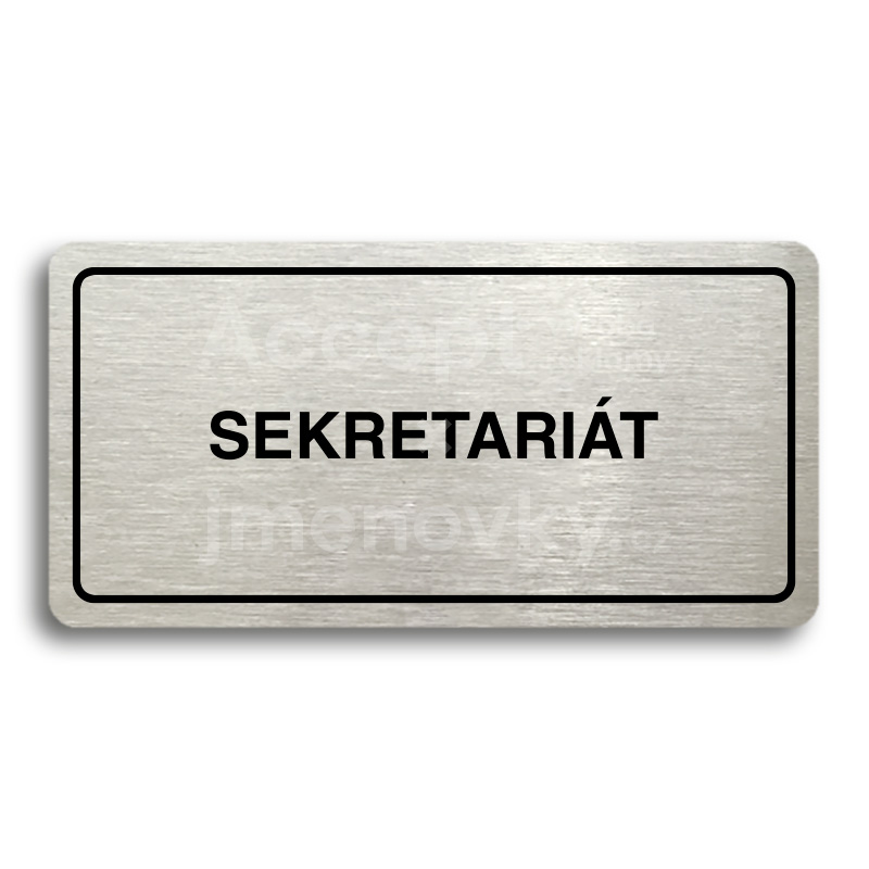 Piktogram "SEKRETARIÁT" - stříbrná tabulka - černý tisk