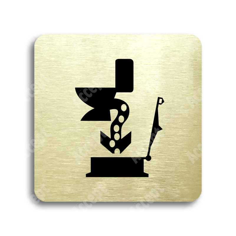 Piktogram "septik" - zlatá tabulka - černý tisk bez rámečku