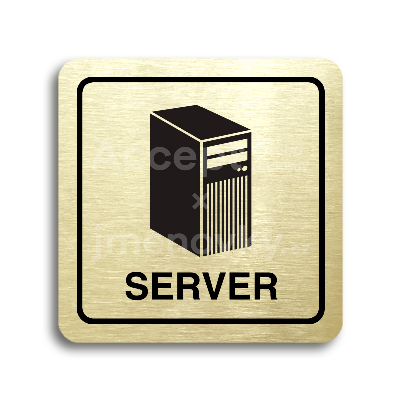 Piktogram "server" - zlatá tabulka - černý tisk