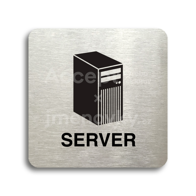 Piktogram "server" - stříbrná tabulka - černý tisk bez rámečku