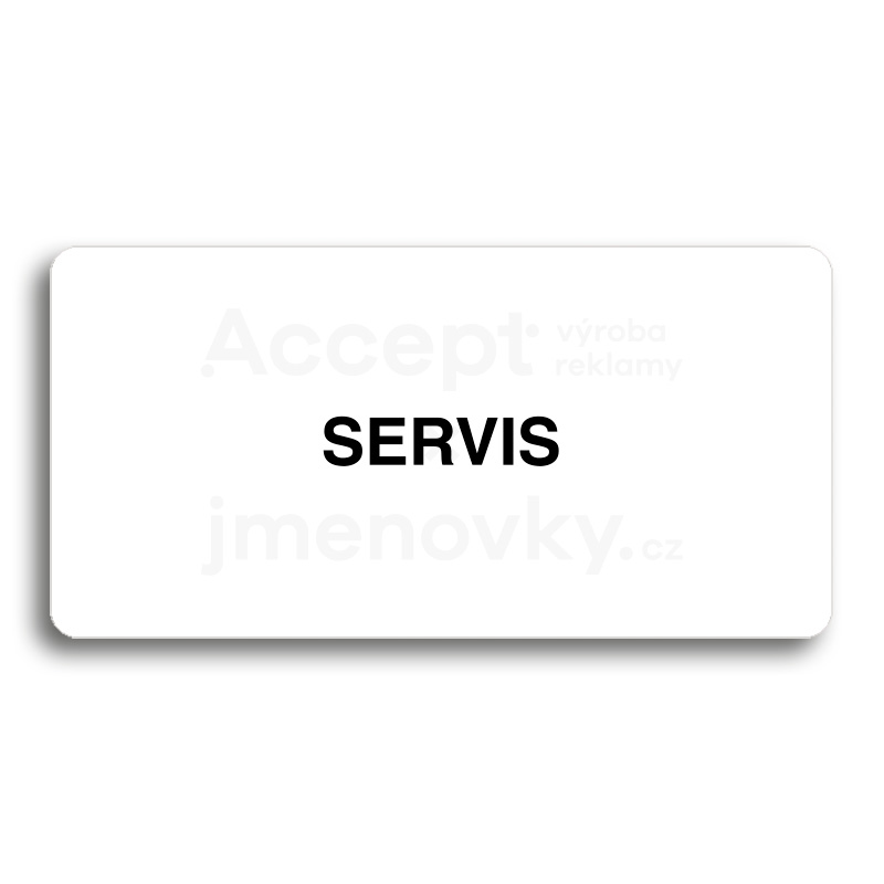 Piktogram "SERVIS" - bílá tabulka - černý tisk bez rámečku