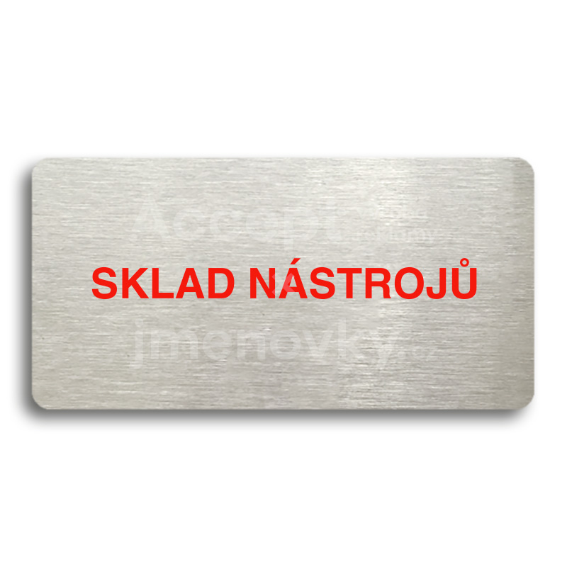 Piktogram "SKLAD NÁSTROJŮ" - stříbrná tabulka - barevný tisk bez rámečku