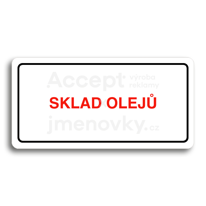 Piktogram "SKLAD OLEJŮ" - bílá tabulka - barevný tisk
