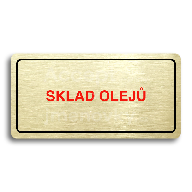 Piktogram "SKLAD OLEJŮ" - zlatá tabulka - barevný tisk