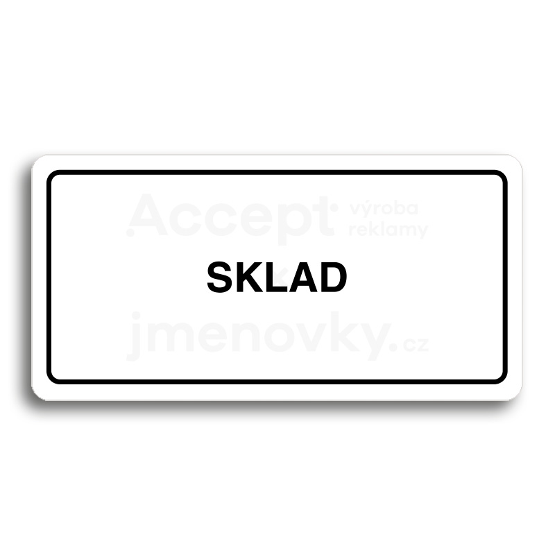 Piktogram "SKLAD" - bílá tabulka - černý tisk