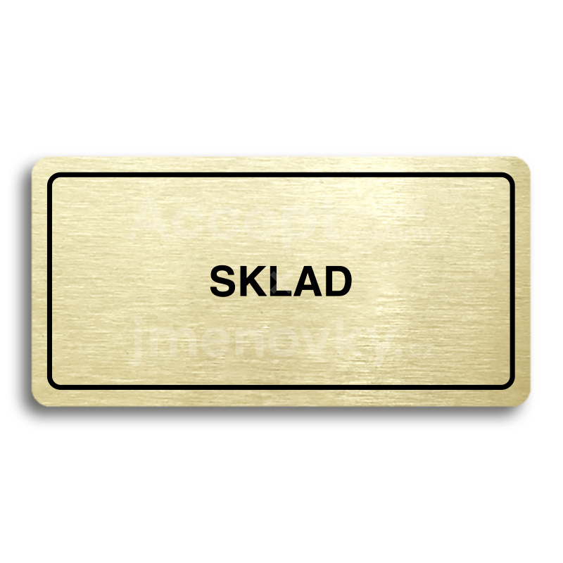 Piktogram "SKLAD" - zlatá tabulka - černý tisk