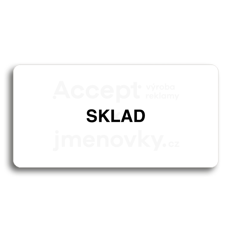 Piktogram "SKLAD" - bílá tabulka - černý tisk bez rámečku