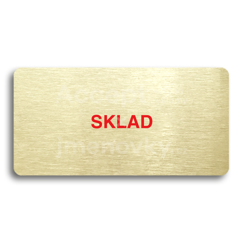 Piktogram "SKLAD" - zlatá tabulka - barevný tisk bez rámečku