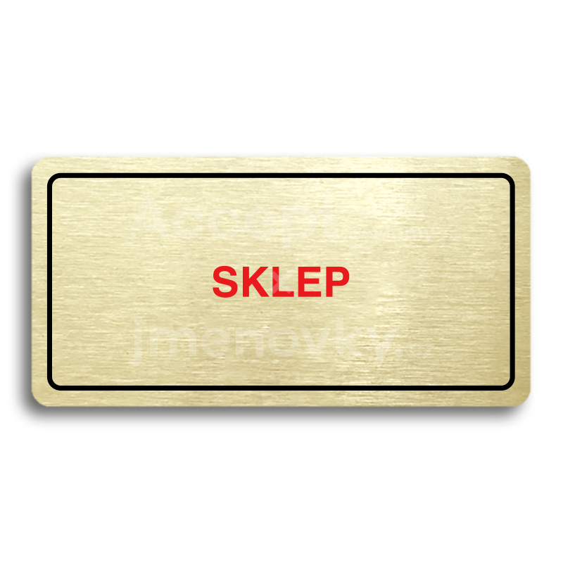 Piktogram "SKLEP" - zlatá tabulka - barevný tisk