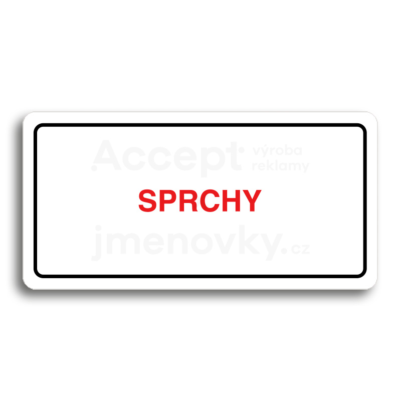 Piktogram "SPRCHY" - bílá tabulka - barevný tisk