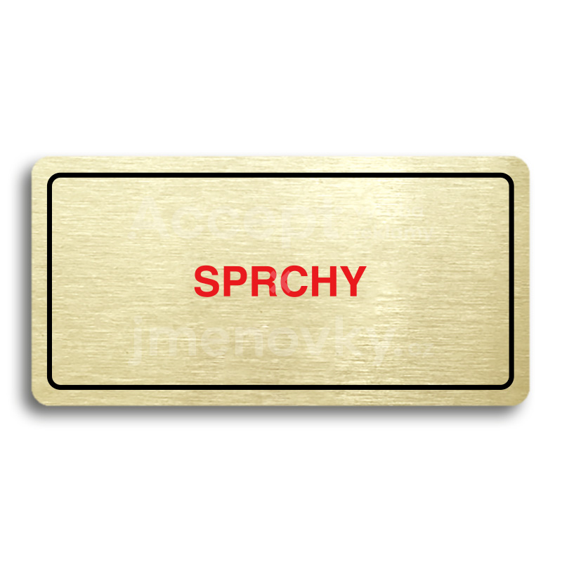 Piktogram "SPRCHY" - zlatá tabulka - barevný tisk