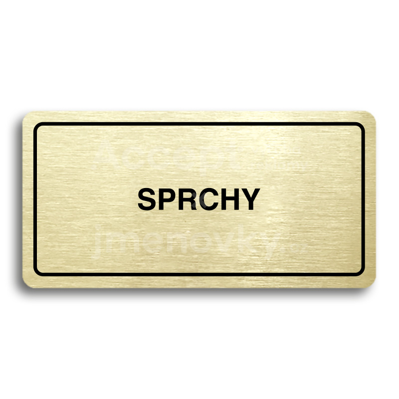 Piktogram "SPRCHY" - zlatá tabulka - černý tisk