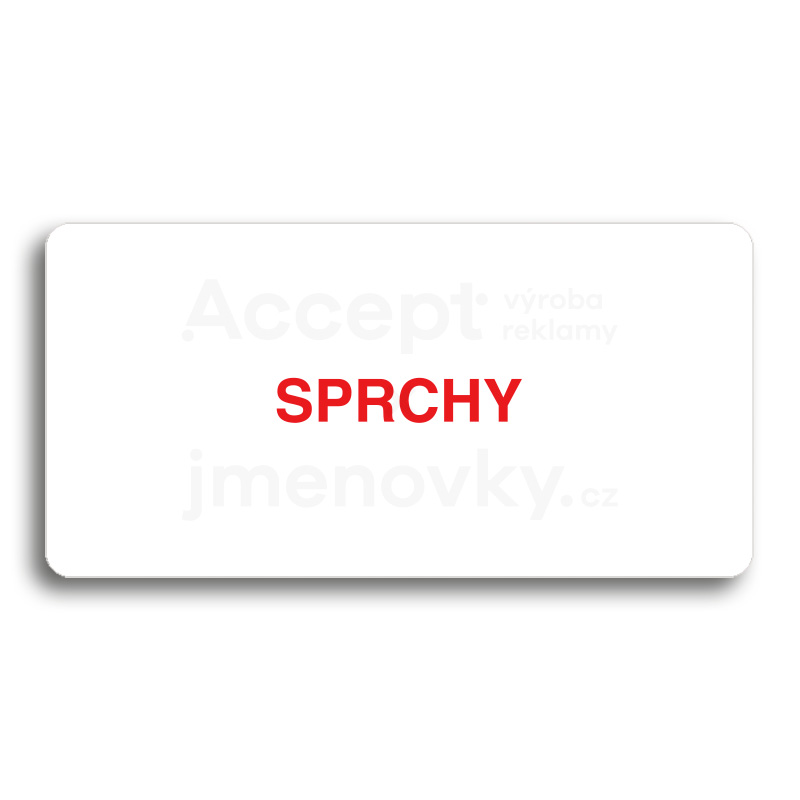 Piktogram "SPRCHY" - bílá tabulka - barevný tisk bez rámečku