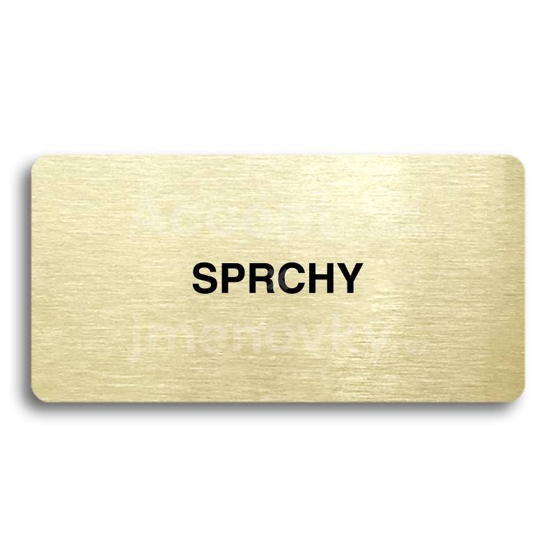Piktogram "SPRCHY" - zlatá tabulka - černý tisk bez rámečku