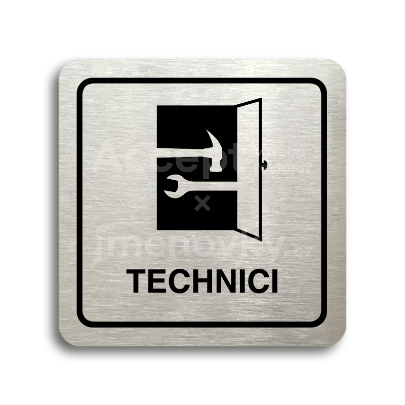 Piktogram "technici" - stříbrná tabulka - černý tisk