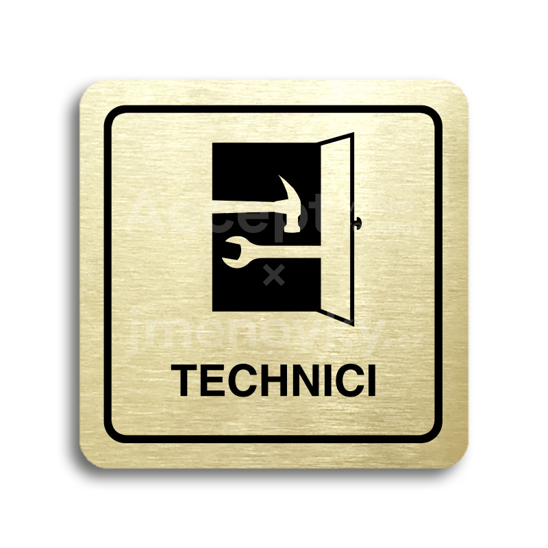 Piktogram "technici" - zlatá tabulka - černý tisk