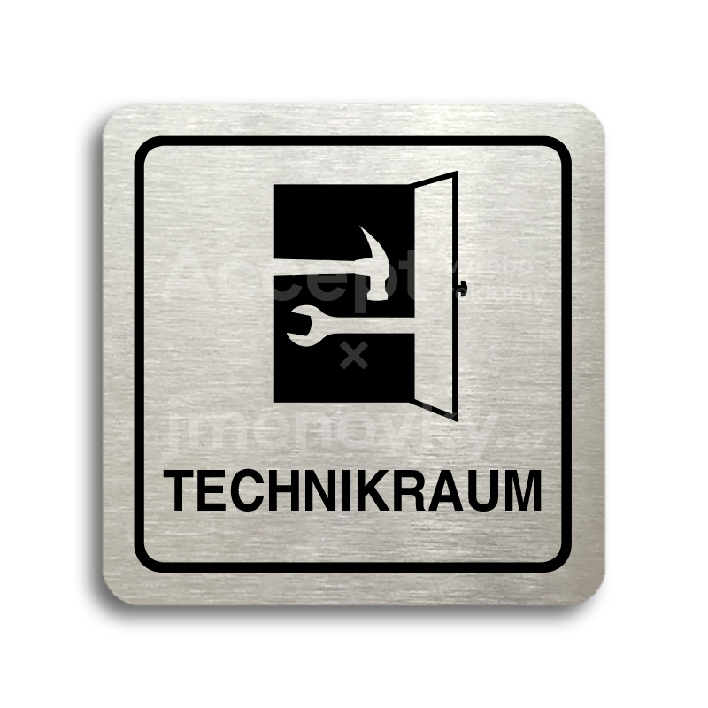 Piktogram "technikraum" - stříbrná tabulka - černý tisk