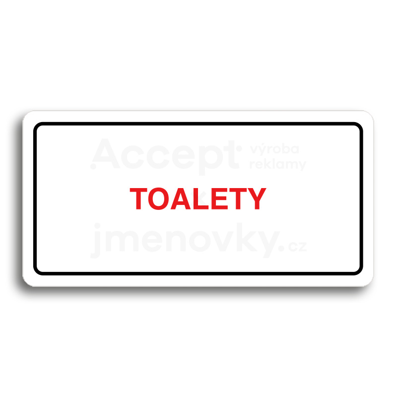 Piktogram "TOALETY" - bílá tabulka - barevný tisk