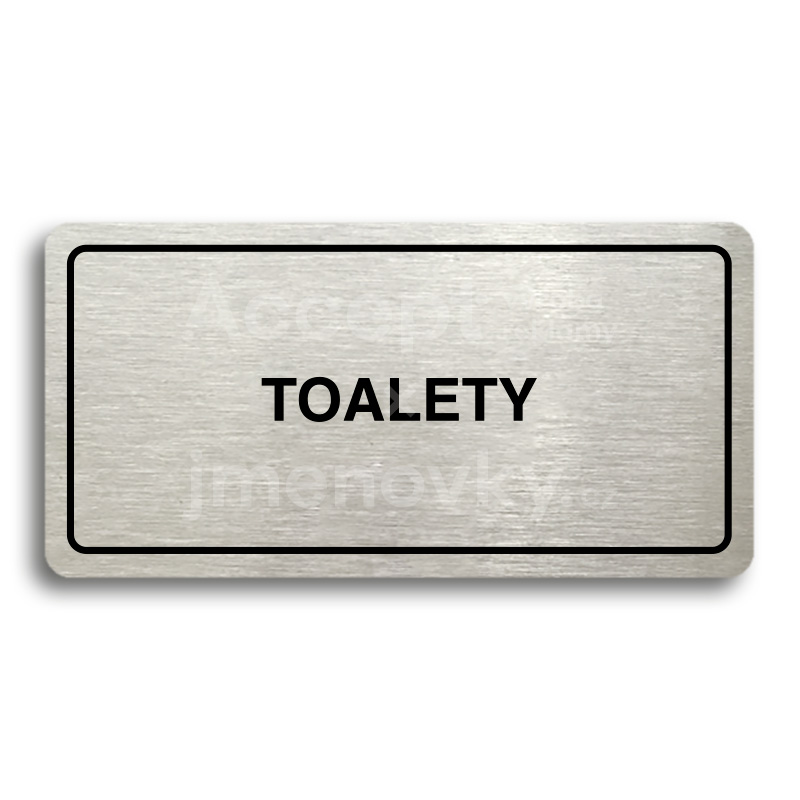 Piktogram "TOALETY" - stříbrná tabulka - černý tisk