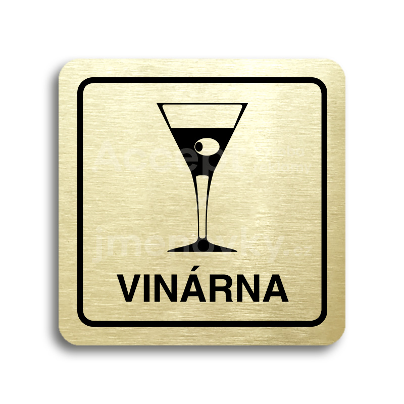 Piktogram "vinárna" - zlatá tabulka - černý tisk