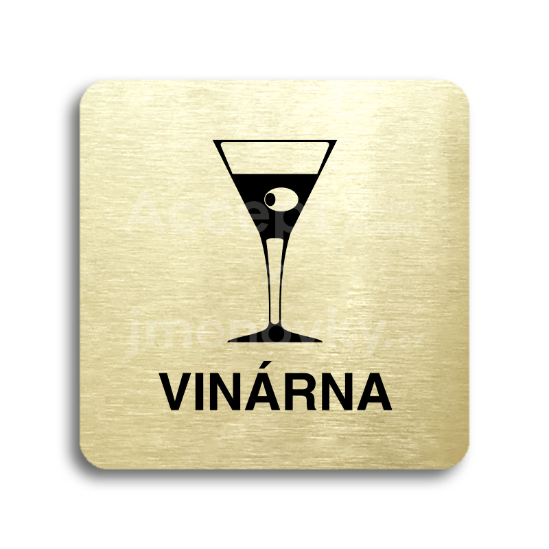 Piktogram "vinárna" - zlatá tabulka - černý tisk bez rámečku