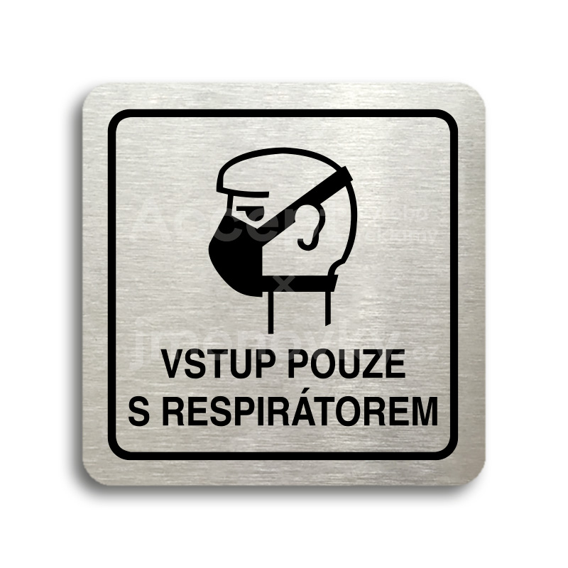 Piktogram "vstup pouze s respirátorem II" (80 × 80 mm)