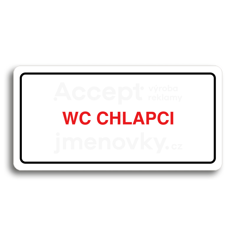 Piktogram "WC CHLAPCI" - bílá tabulka - barevný tisk
