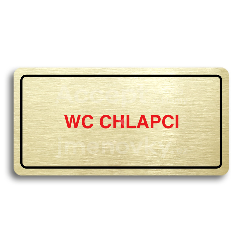 Piktogram "WC CHLAPCI" - zlatá tabulka - barevný tisk