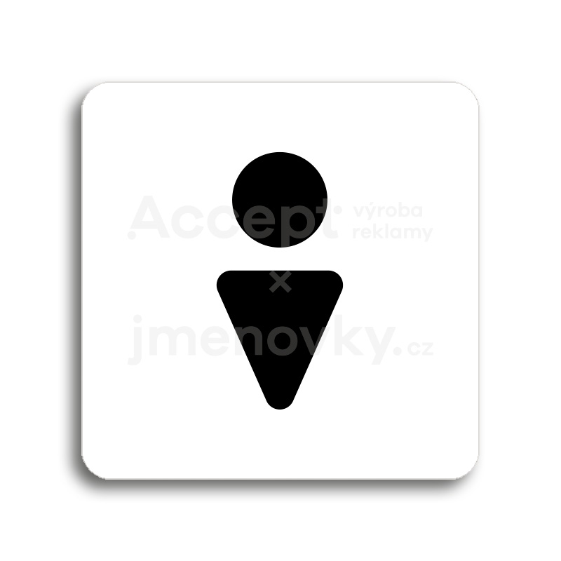 ACCEPT Piktogram WC muži II - bílá tabulka - černý tisk bez rámečku