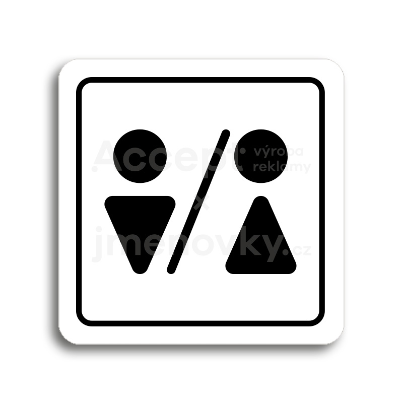 ACCEPT Piktogram WC muži, ženy III - bílá tabulka - černý tisk