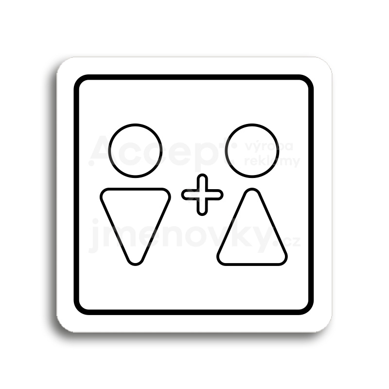 ACCEPT Piktogram WC muži, ženy VI - bílá tabulka - černý tisk