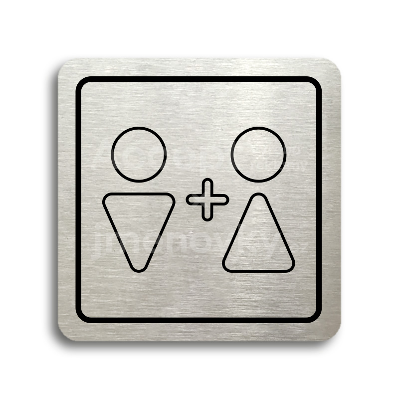 ACCEPT Piktogram WC muži, ženy VI - stříbrná tabulka - černý tisk