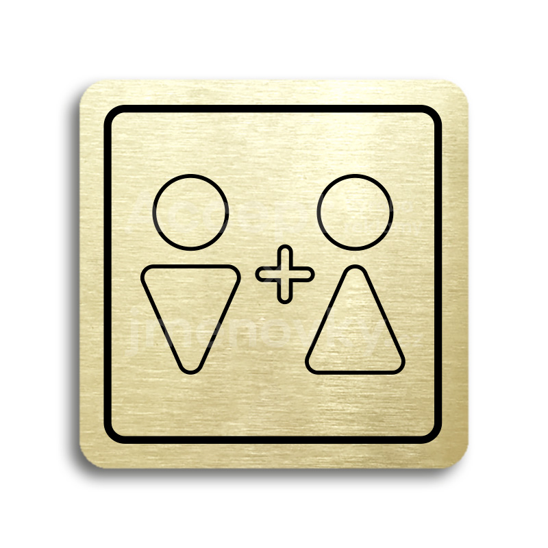 ACCEPT Piktogram WC muži, ženy VI - zlatá tabulka - černý tisk