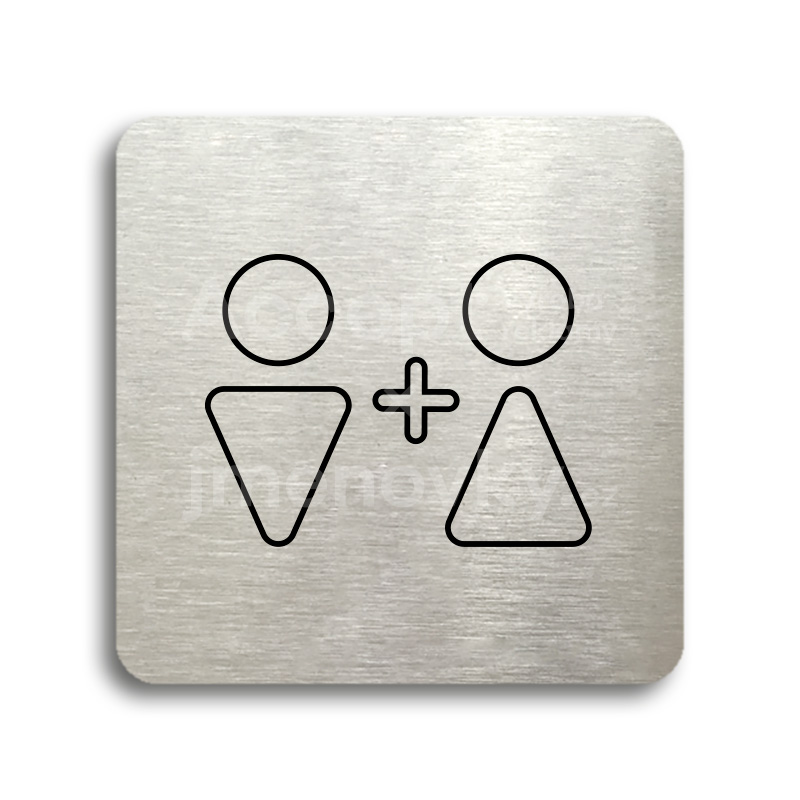 ACCEPT Piktogram WC muži, ženy VI - stříbrná tabulka - černý tisk bez rámečku